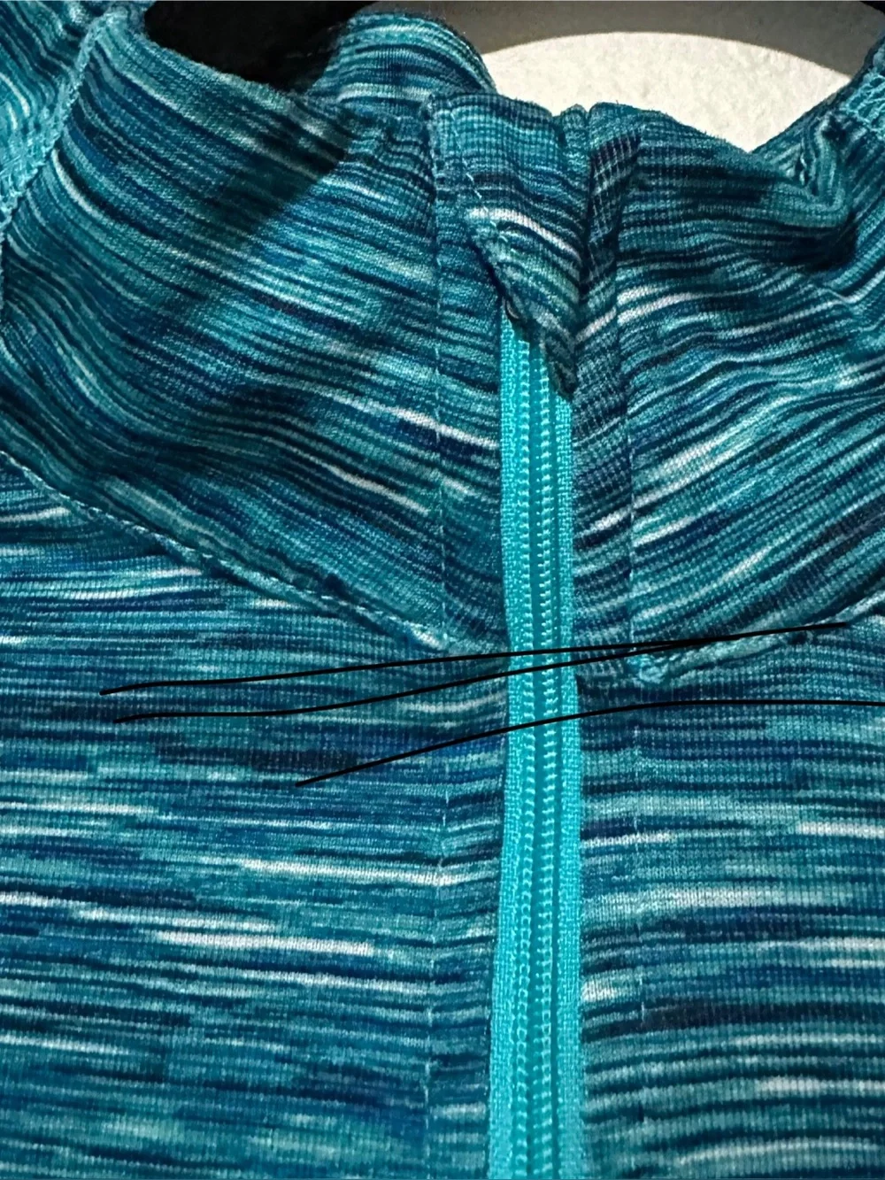 Women’s 2X Xersion multi stripped active wear top w/half zipper.  P2P 26.25” - Picture 5 of 6